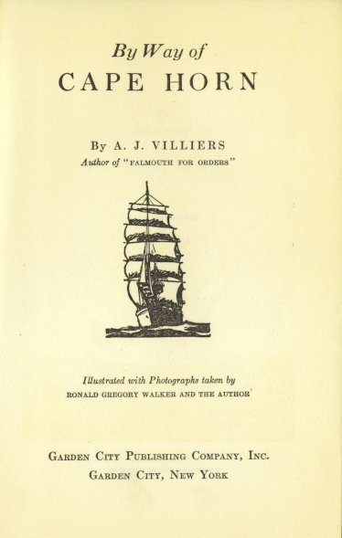Titelseite Alan J. Villiers, By Way of Cape Horn