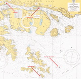 Karte vom Beaglekanal und der Baha Nassau