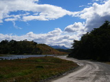 Die schneebedeckten Berge von Isla Navarino