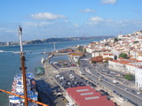 Blick zur Tejobrcke: Abschied von Lissabon und der Sedov
